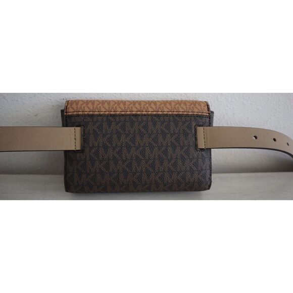 Michael Kors 556353C 235 Women Sz S/M Brown MK Logo Fanny Pack Waist Belt Bag - Picture 9 of 9